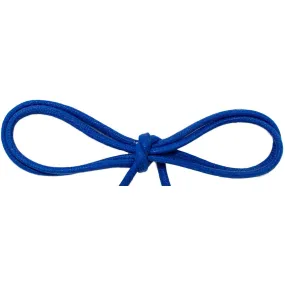 Waxed Cotton Thin Round Dress Laces Custom Length with Tip - Royal Blue (1 Pair Pack) Shoelaces