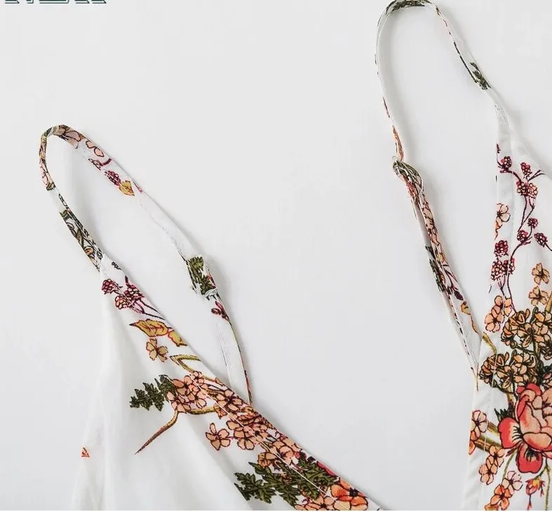 White Lace Boho Floral Dress
