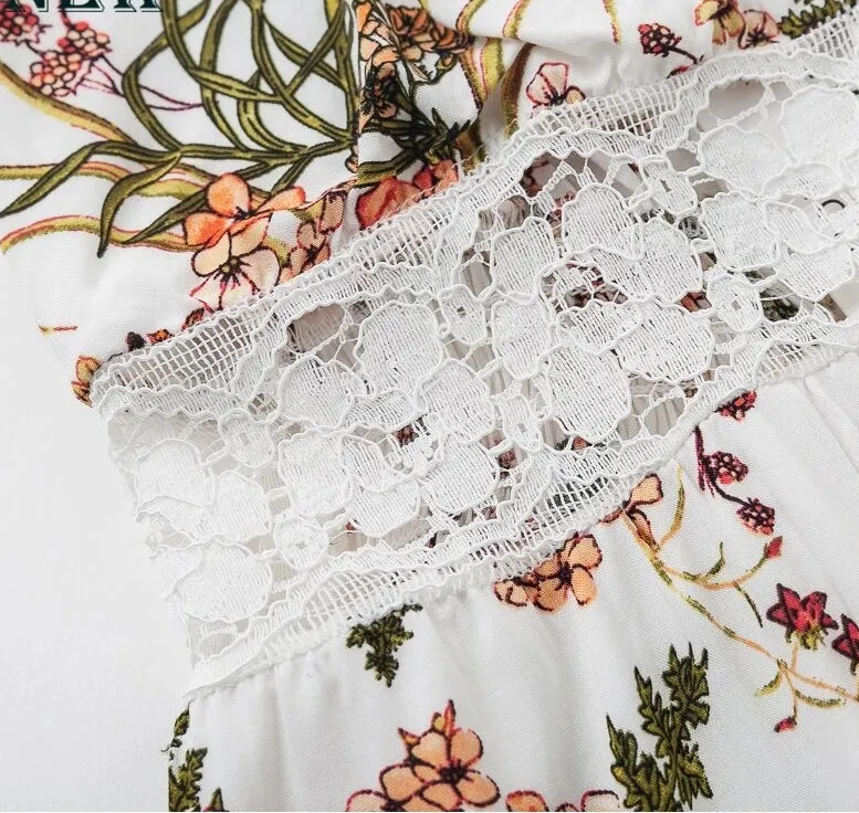 White Lace Boho Floral Dress