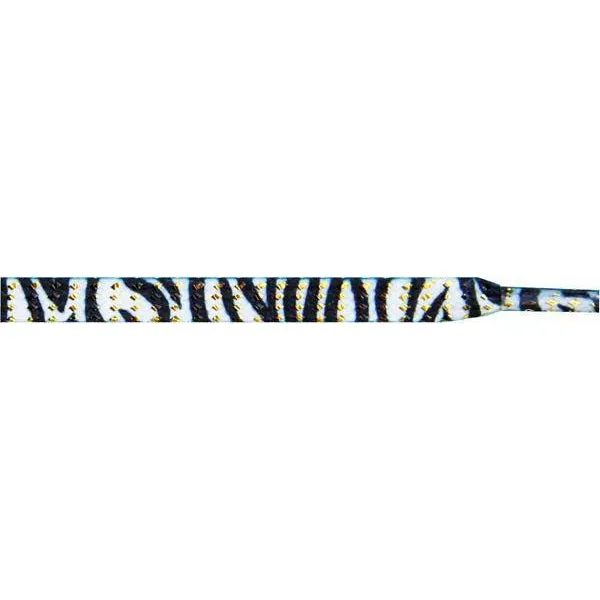 Wholesale Glitter Flat 3/8" - Zebra (12 Pair Pack) Shoelaces