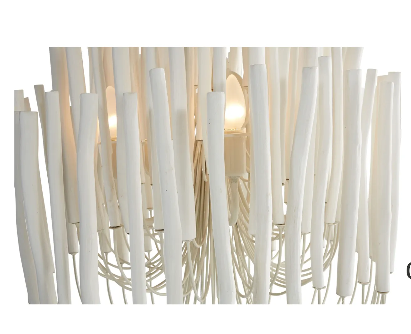 WOOD CANDLESTICK PENDANT WHITE
