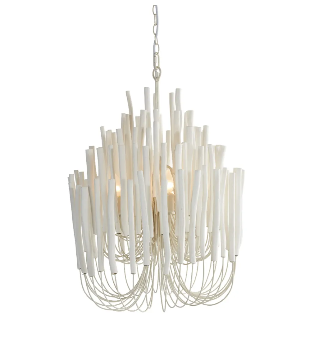 WOOD CANDLESTICK PENDANT WHITE
