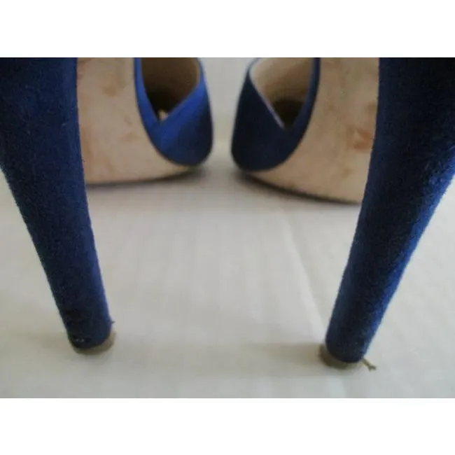 Zara Royal Blue D Orsay Suede Pumps Size Us