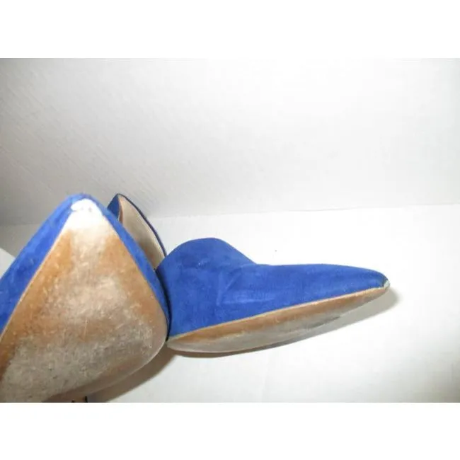 Zara Royal Blue D Orsay Suede Pumps Size Us
