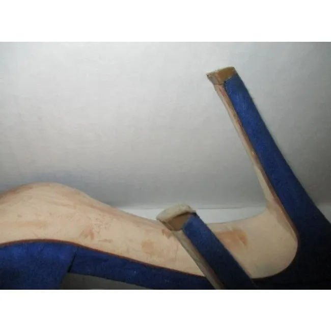 Zara Royal Blue D Orsay Suede Pumps Size Us