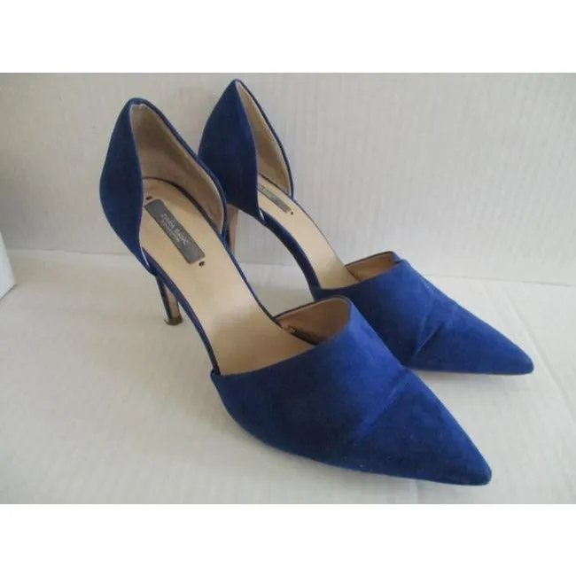 Zara Royal Blue D Orsay Suede Pumps Size Us
