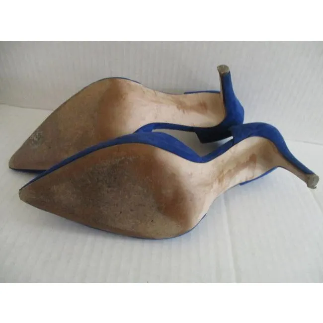 Zara Royal Blue D Orsay Suede Pumps Size Us