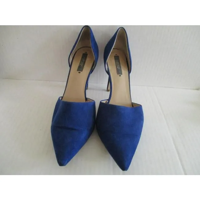 Zara Royal Blue D Orsay Suede Pumps Size Us